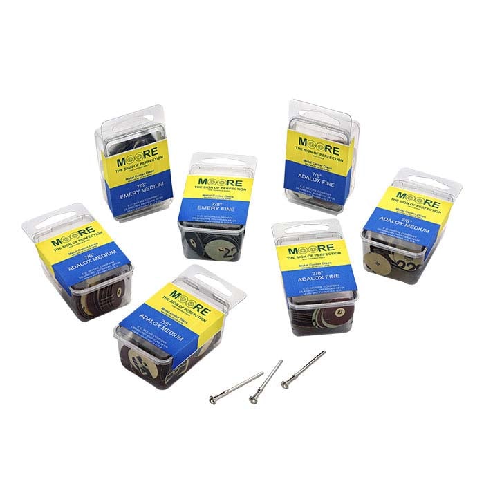 E.C. Moore Brass-Center Snap-On Snap-Off Paper-Backed Sanding Disc Kit