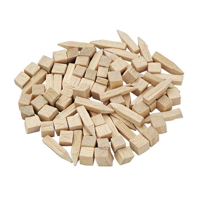 Hardwood 19.05mm Peg Tumbling Media, 22.68 kg.