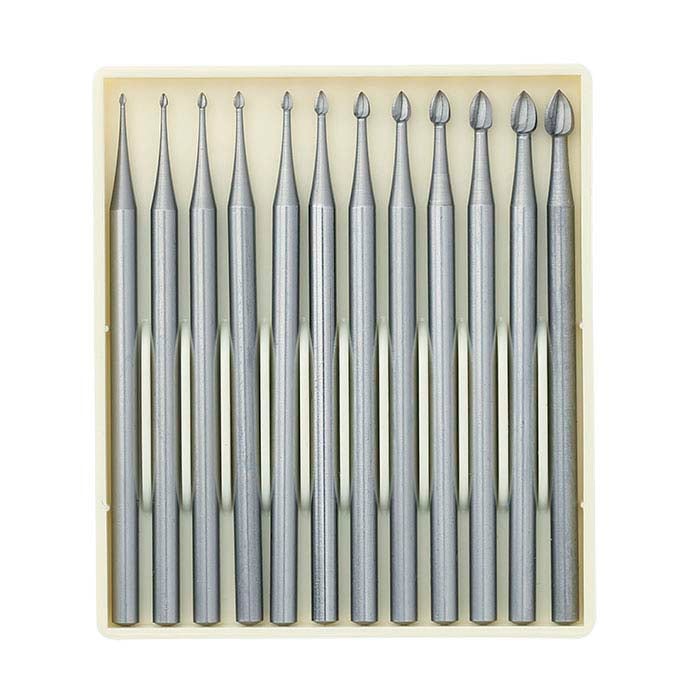 Set da 12 punte Busch® in tungsteno vanadio per incisione a forma di gemma