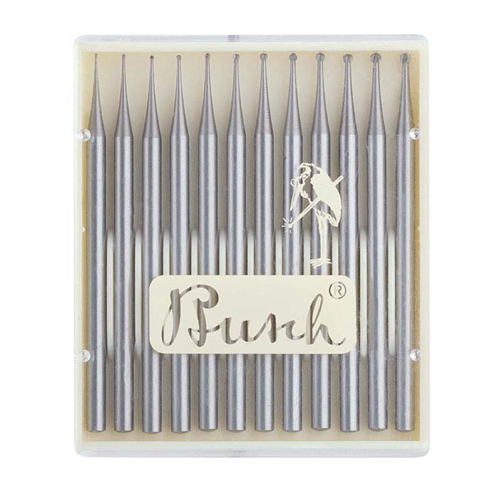 Busch® Tungsten Vanadium Round Bur Set; 0.3–1.4mm