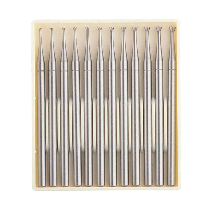 Busch® Tungsten Vanadium Twincut Concave Cone Bur Set, 0.8–2mm