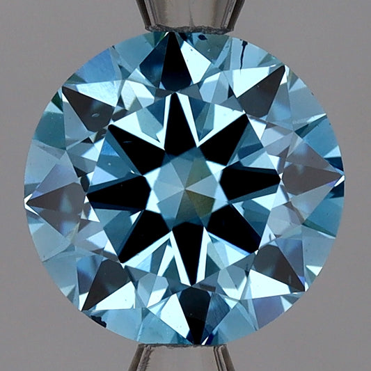 Laboratoriedyrket diamant 2,01 ct, rund, blå, SI1