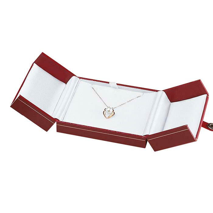 Faux Leather Snap-Tab Pendant Gift Box