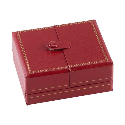 Red Faux Leather Snap-Tab Pendant Gift Box