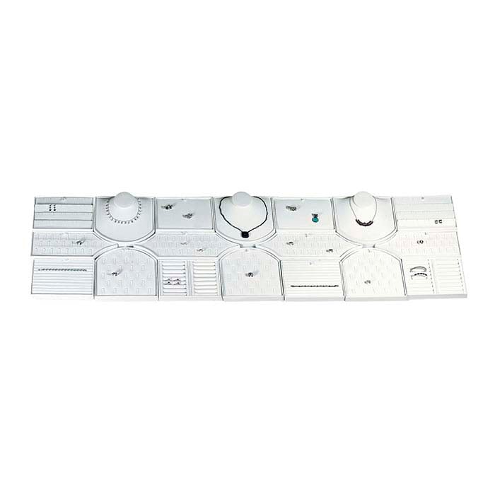 White Faux Leather Display Collection, 18-Piece