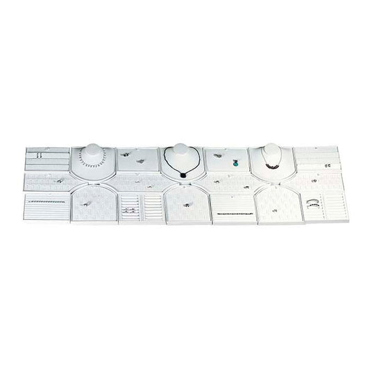 White Faux Leather Display Collection, 18-Piece