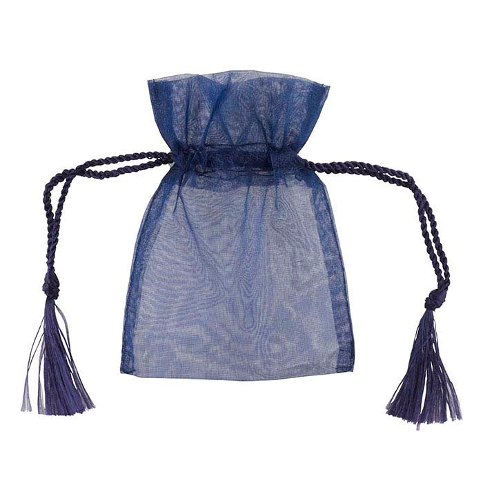Organza Navy 76.2mm x 101.6mm Pouch