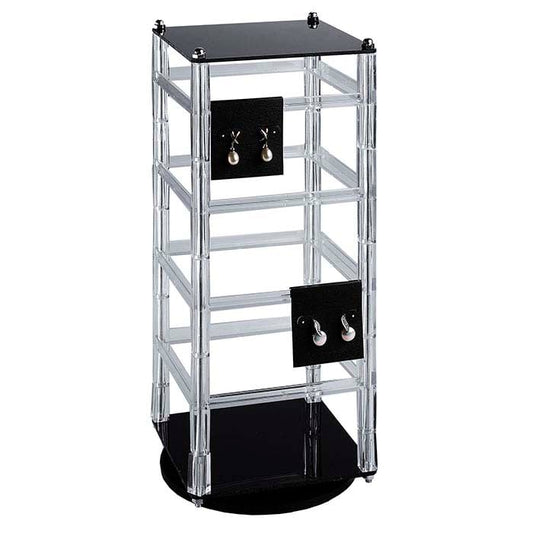 Clear and Black Acrylic Rotating Hanging Card Display