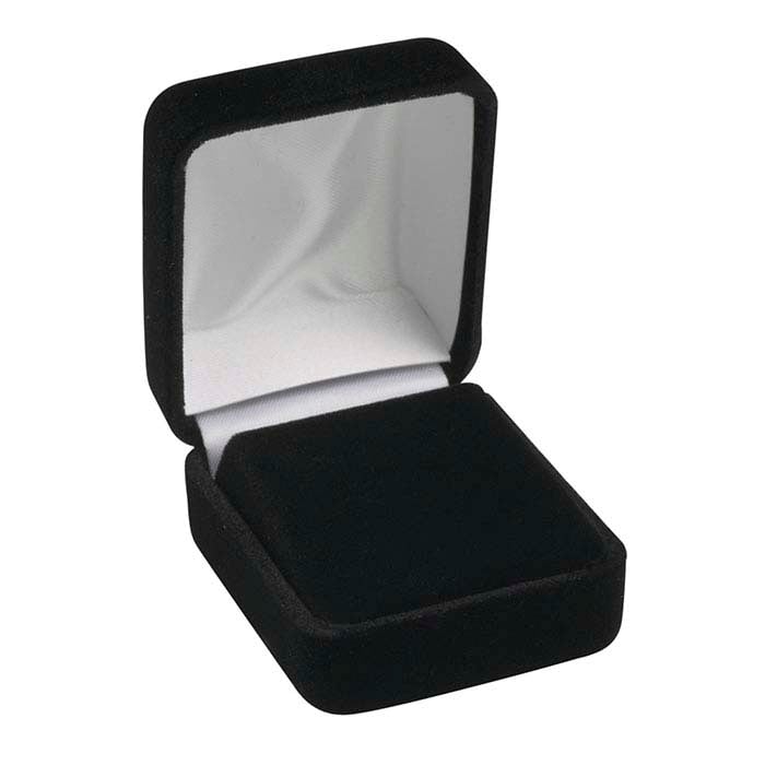 Caja de regalo para pendientes de terciopelo negro