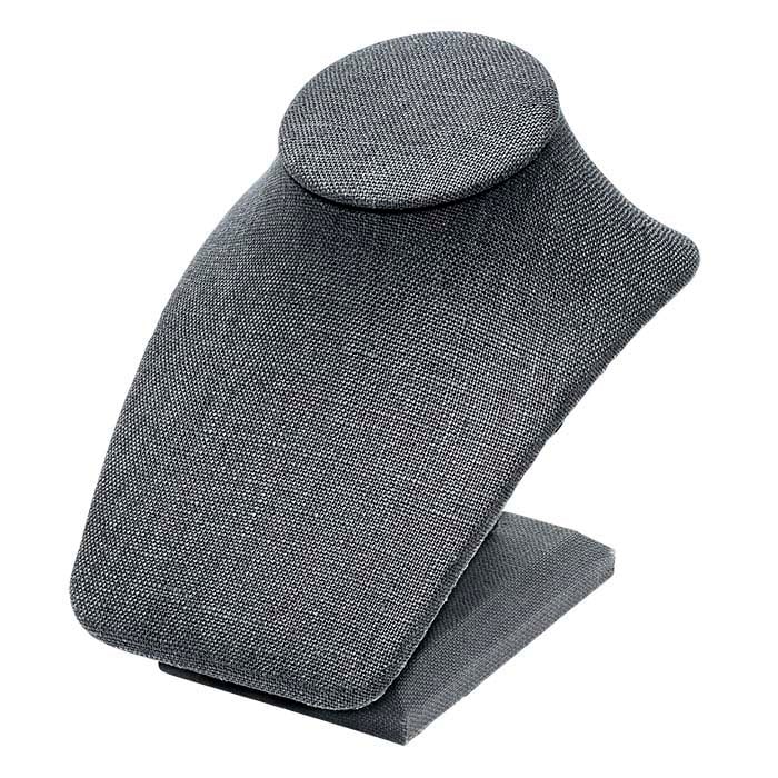 Exhibidor de busto mini para collar de lino gris