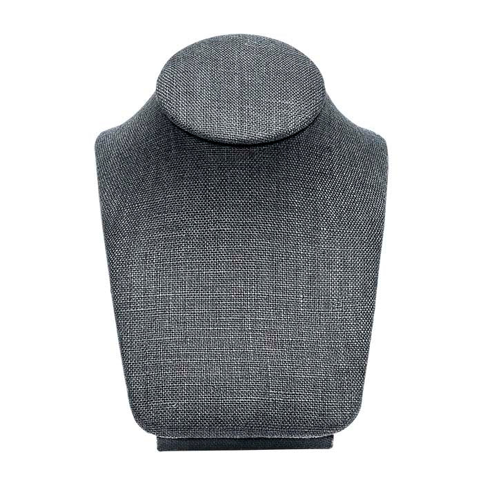 Exhibidor de busto mini para collar de lino gris