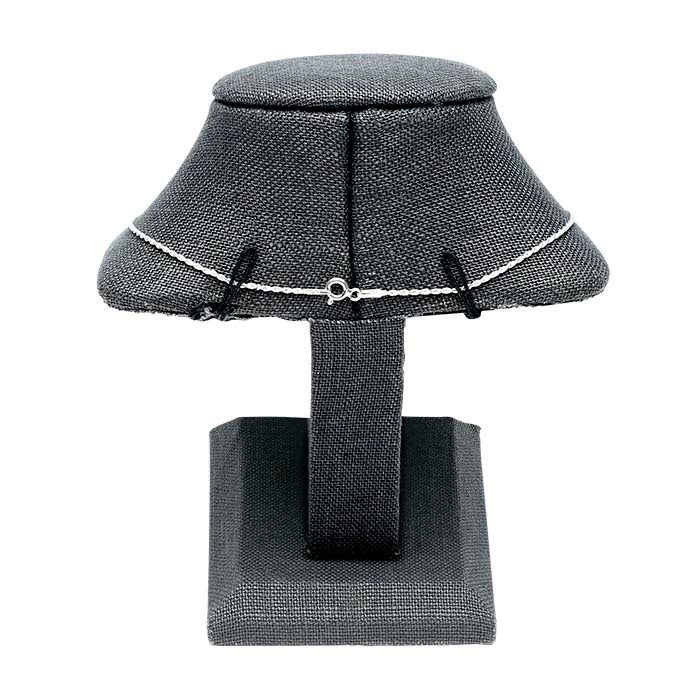 Exhibidor de busto mini para collar de lino gris