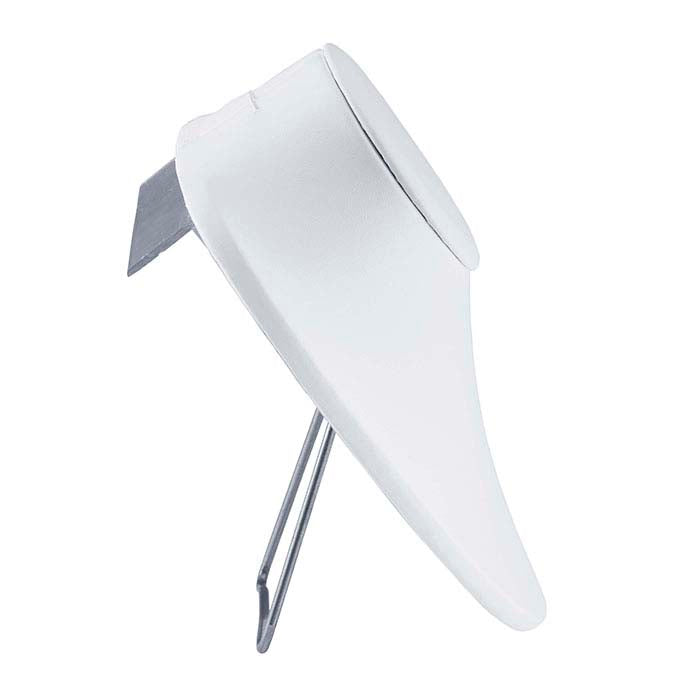 White Vienna Faux Leather Double-Easel Necklace Bust Display
