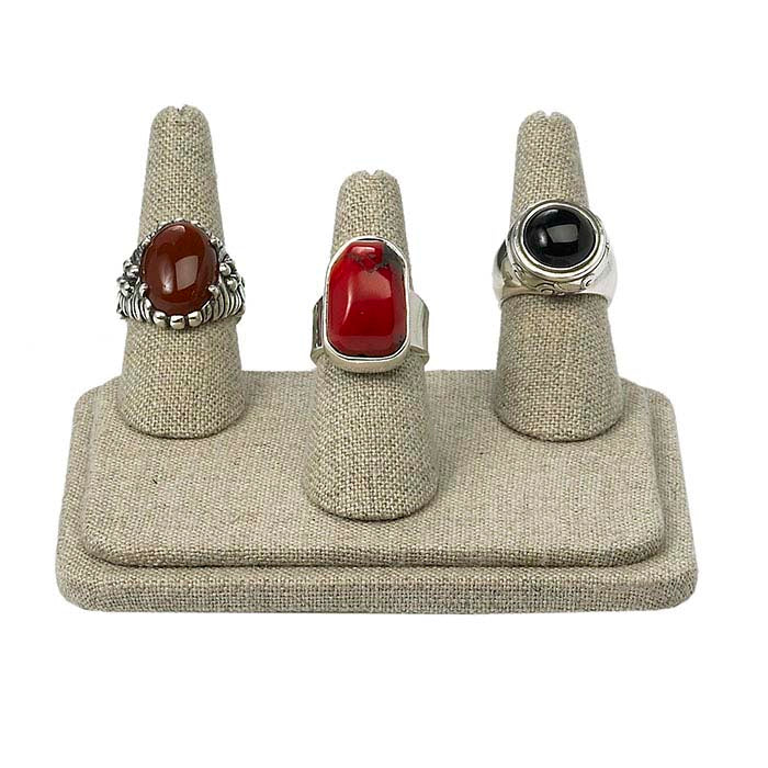 Natural Linen Pretty Fingers™ Three-Ring Display