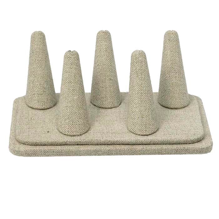 Natural Linen Pretty Fingers™ Five-Ring Display