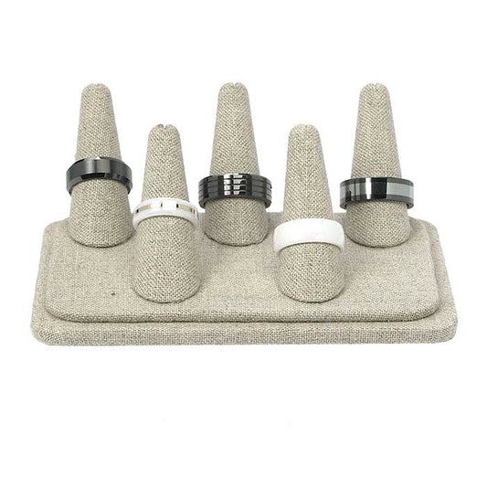 Natural Linen Pretty Fingers™ Five-Ring Display
