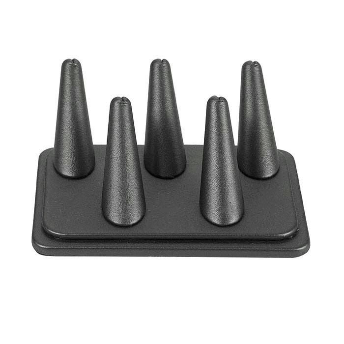Steel Vienna Faux Leather Pretty Fingers™ Five-Ring Display