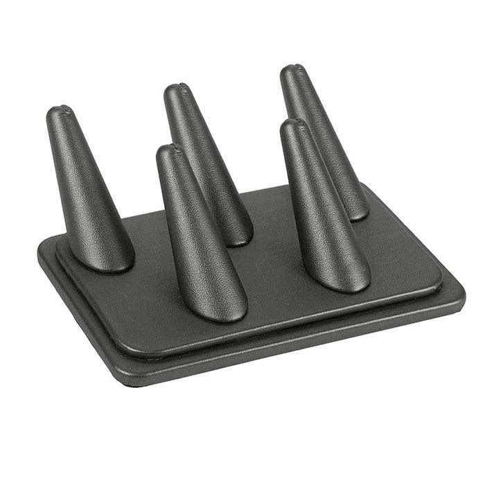 Steel Vienna Faux Leather Pretty Fingers™ Five-Ring Display