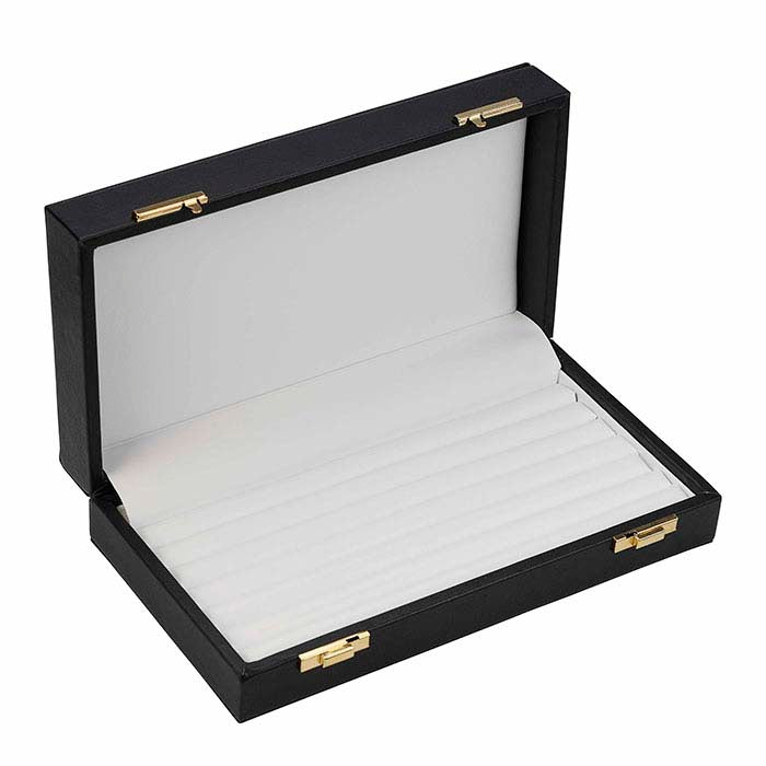 Italian Black Faux Leather Ring Case