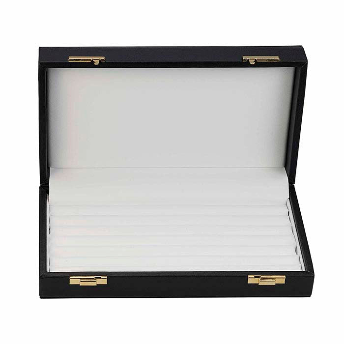 Italian Black Faux Leather Ring Case