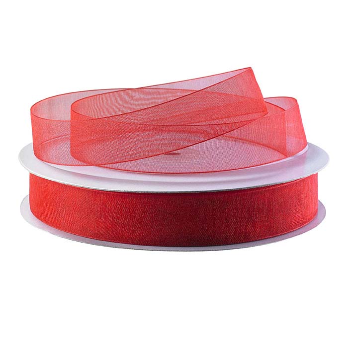 Red Organza Sheer Ribbon
