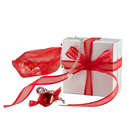 Red Organza Ribbon with Trim, 100 yds.