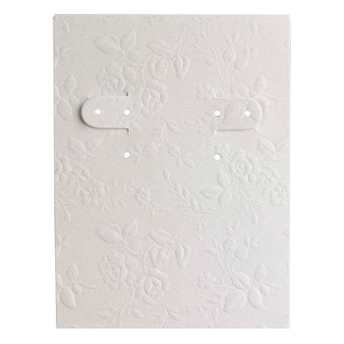 White Floral-Embossed Paper-Covered Earring Card
