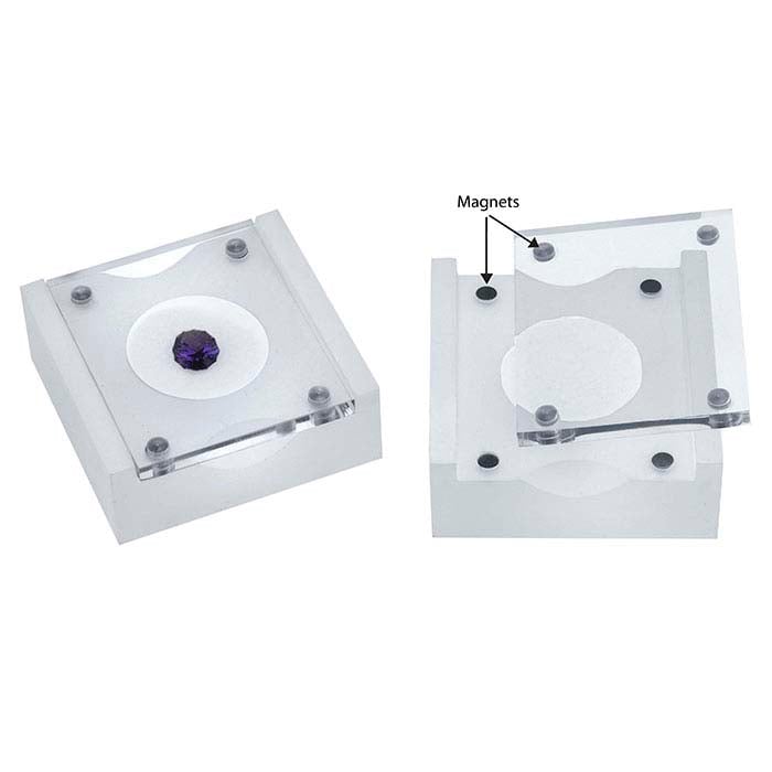 Acrylic Gem Box With Magnetic Lock, White Insert