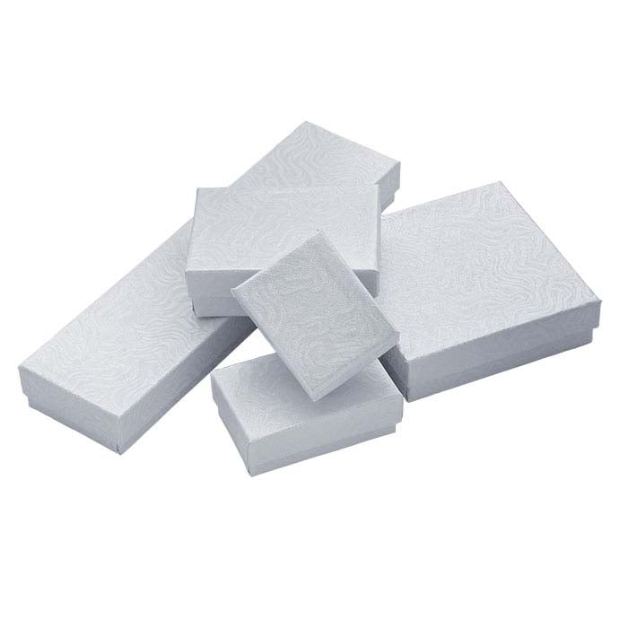 Surtido de Cajas de Regalo Económicas con Cubierta de Papel Blanco con Remolinos