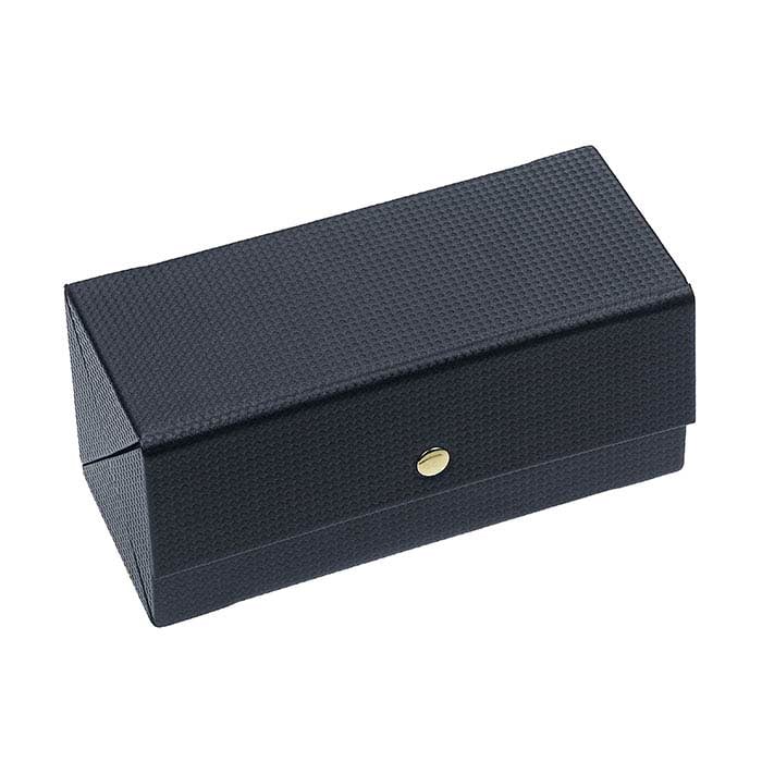 Schwarzes Ohrring-Etui aus gemustertem Kunstleder