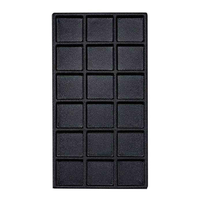 Black Textured Plastic 18-Compartment Tray Insert