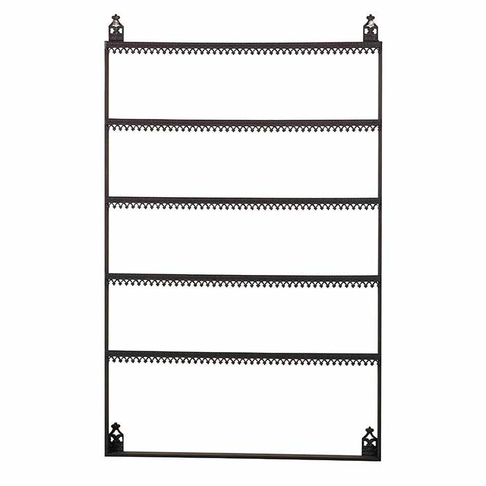 Royal Crown Black Metal Wall-Mount Earring Display