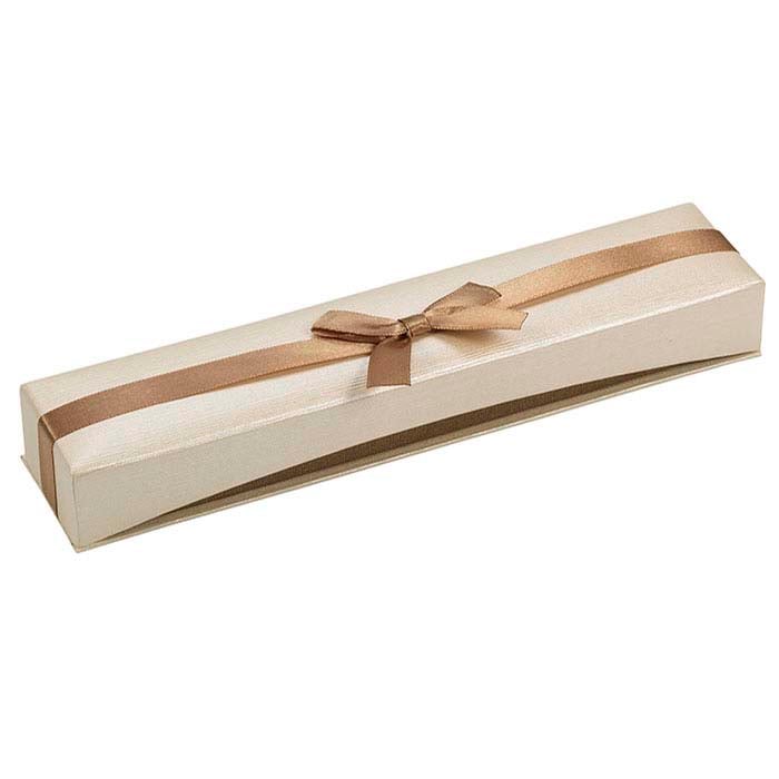 Ribbon-Wrapped Linen Paper Bracelet Gift Box