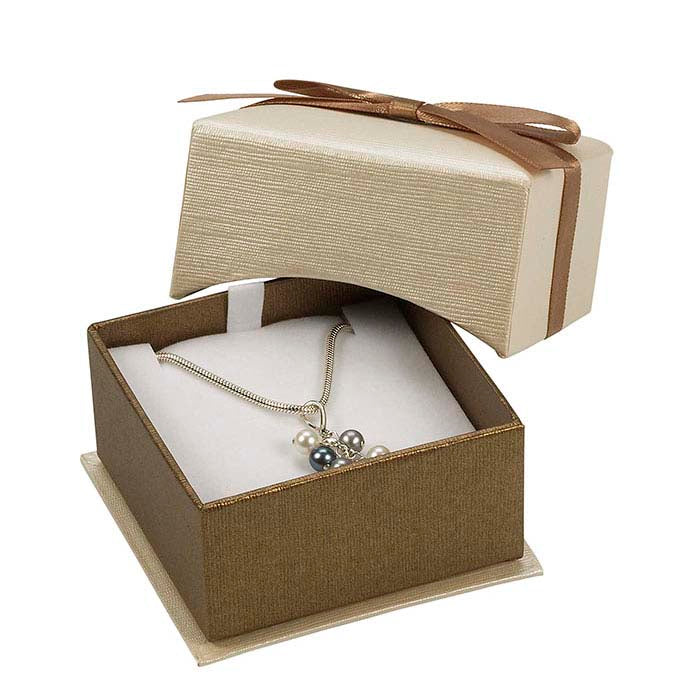 Ribbon-Wrapped Linen Paper Earring Gift Box