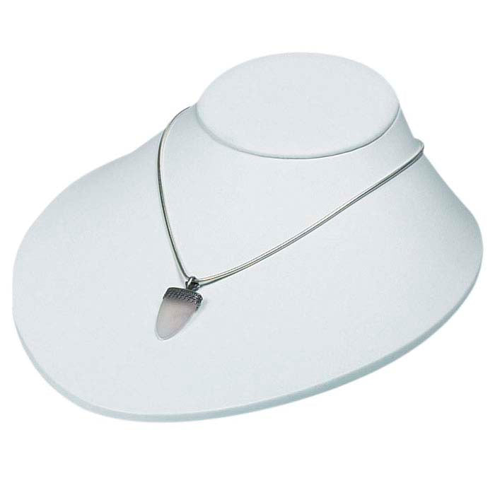 White Faux Leather Necklace Bust Display