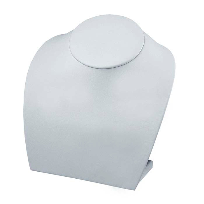 White Faux Leather Necklace Bust Display