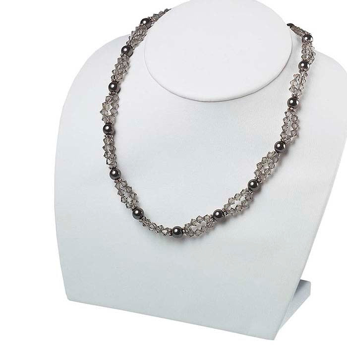 White Faux Leather Necklace Bust Display
