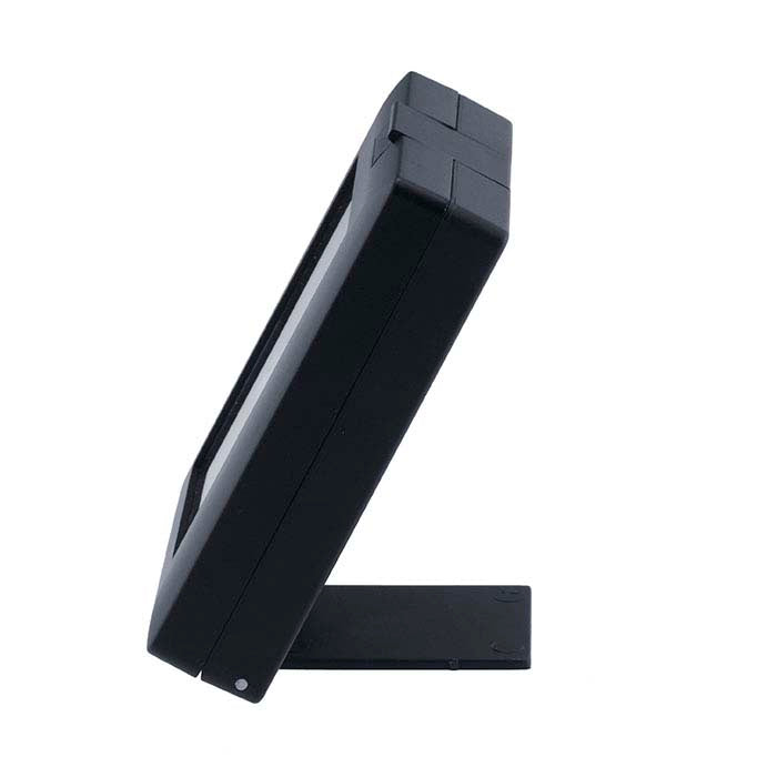 Black Plastic Glass-Top Gem Display Box with Easel and Reversible Insert