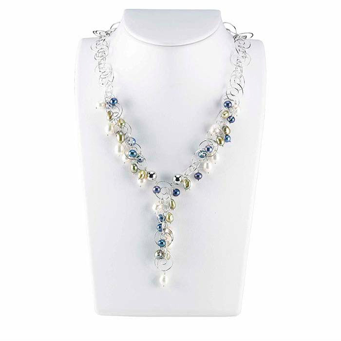 White Faux Leather Travel Necklace Bust Display