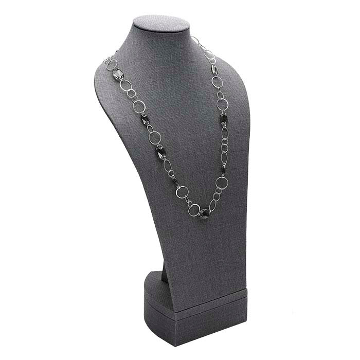 Grijs Linnen Hoge Ketting Buste Display