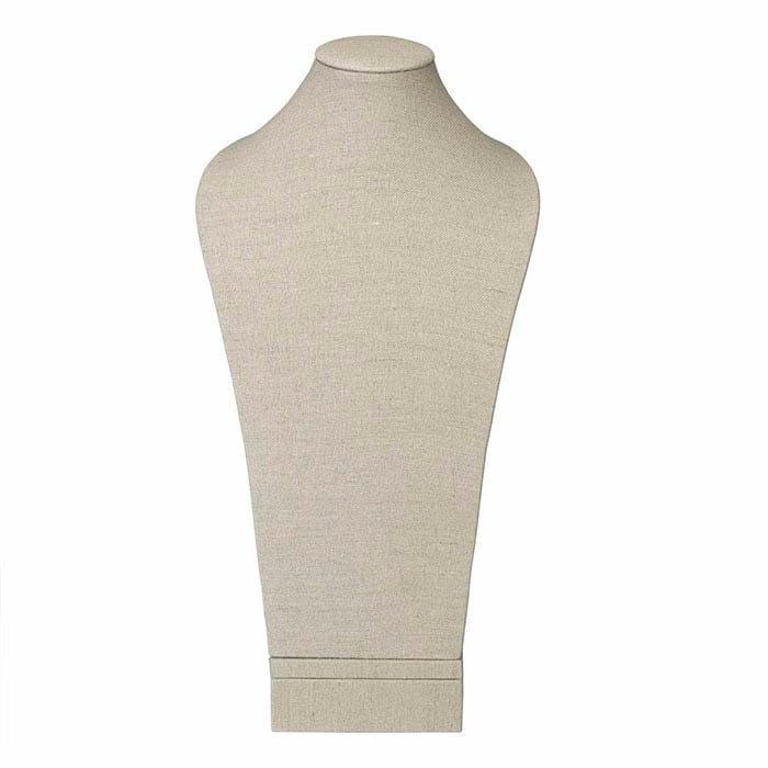 Luonnollinen pellavainen korkea kaulakorun rintakuvaesillepano