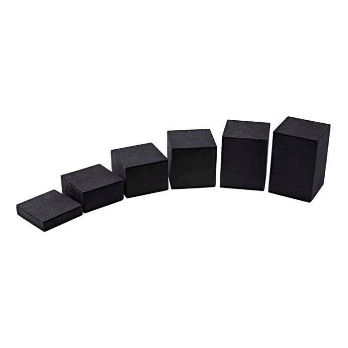 Ensemble de présentoirs surélevés carrés en lin noir