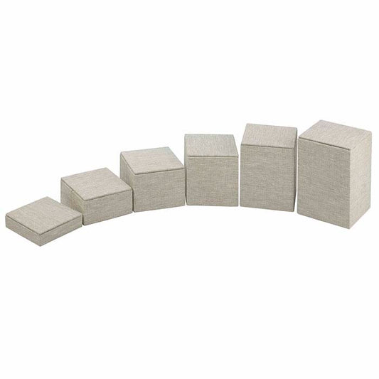 Naturlig linne fyrkantig blockhöjare displayset