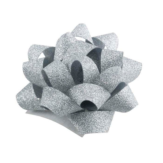 Mini Glitter Silver Paper 34.92mm Star Bow
