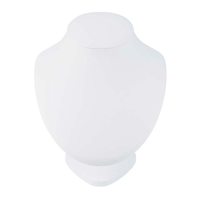 White Faux Leather Adjustable Necklace Bust Display