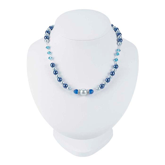 White Faux Leather Adjustable Necklace Bust Display