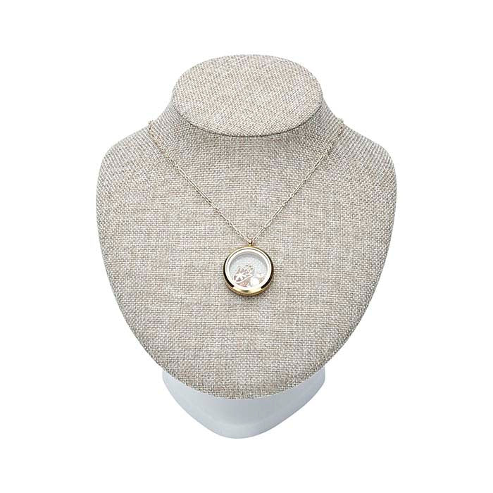 Burlap Adjustable Necklace Bust Display