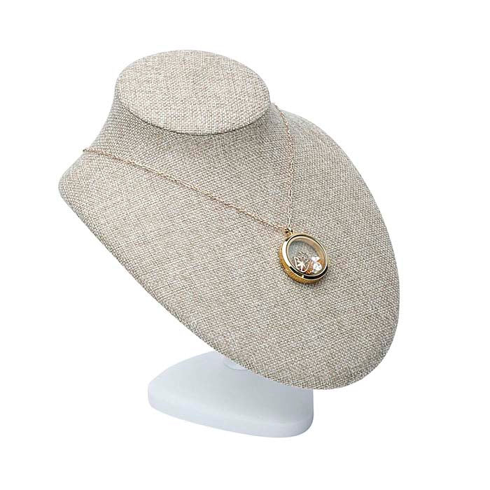 Burlap Adjustable Necklace Bust Display
