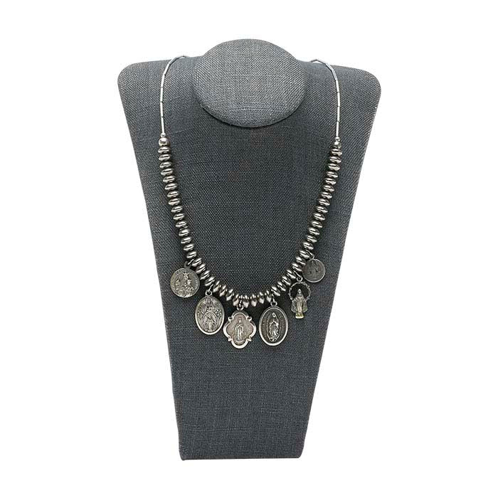 Exhibidor de Busto para Collar de Lino Gris