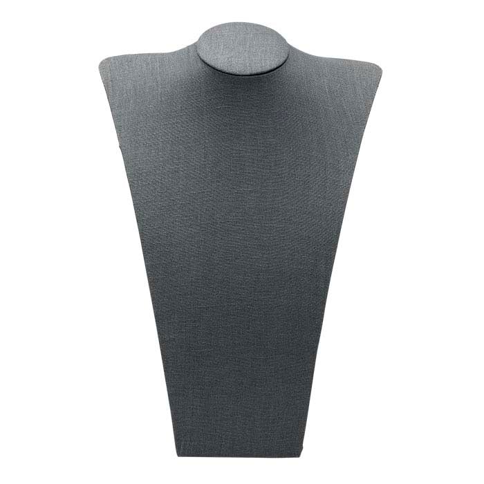 Gray Linen Necklace Bust Display